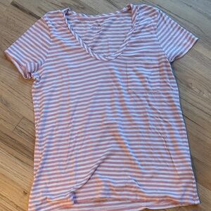 Caslon Pink and White Striped Tee